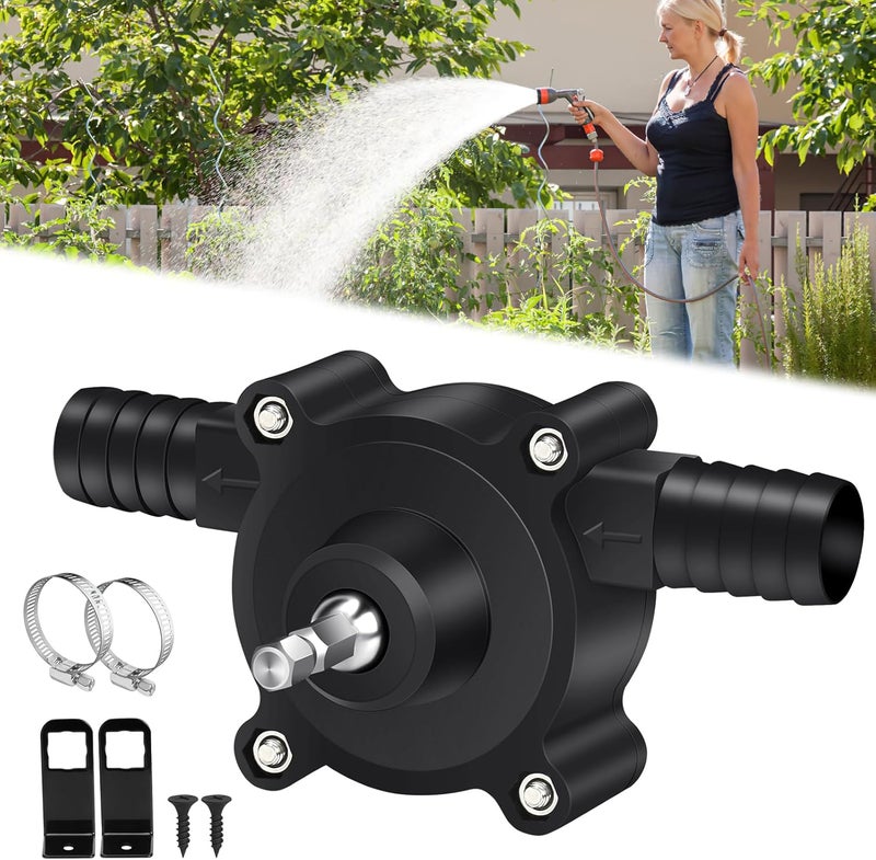Amiarc Drill Pump for Water, Fluid Transfer Pump, Electric Drill Powered Water Pump Water Transfer Pump Portable Small Water Pump to Remove Water, Oil, Fluid Diesel, Kerosene - Image 1